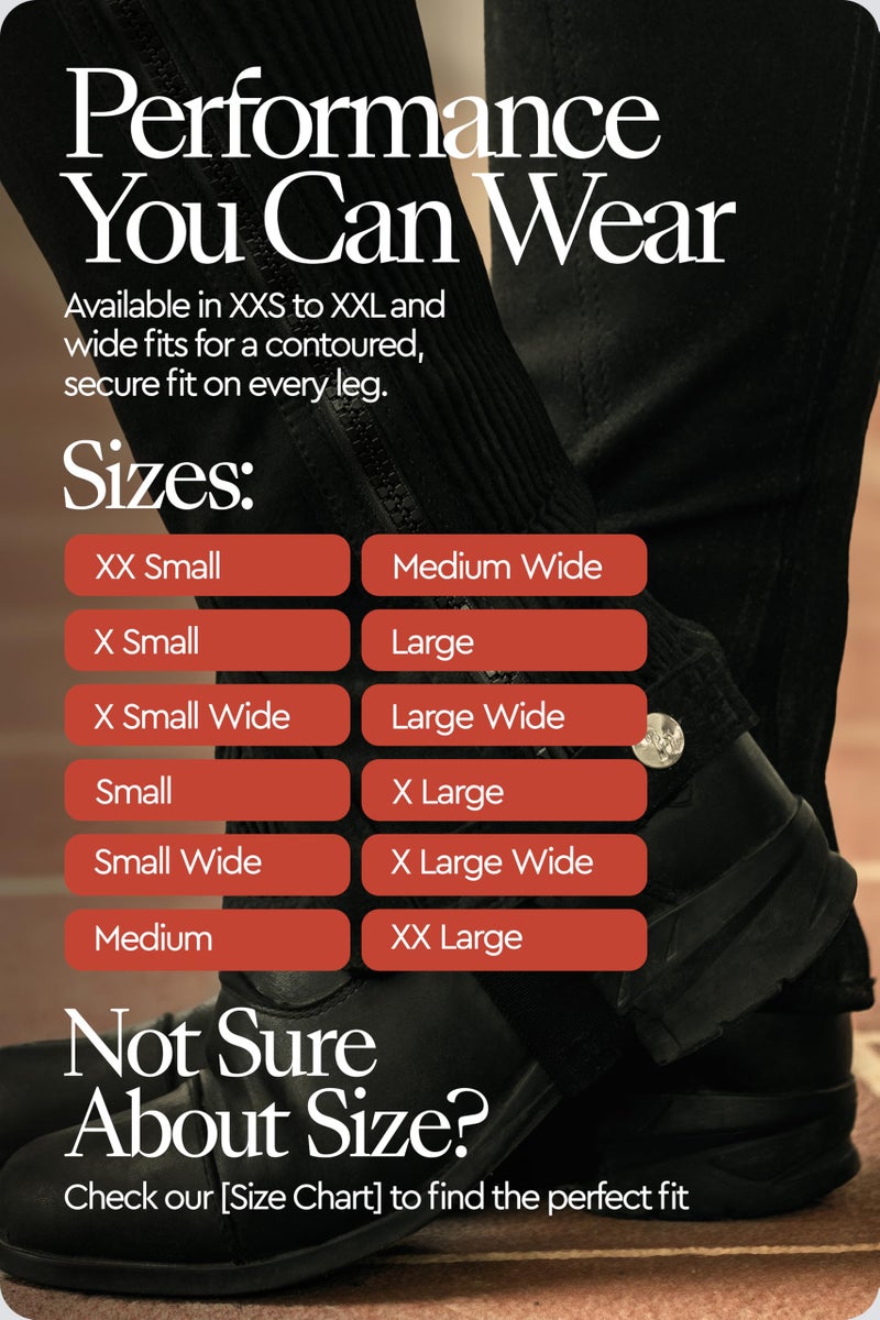 HORZE Amara Adult Equestrian Half Chaps | Synthetic Leather Zip-Up Pair | Accurate Size Chart in Images - Black - M Wide - Image 2